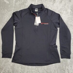 Level Wear Womens Large Black Long‎ Sleeve Golf Performance 1/4 Zip Pullover NWT
